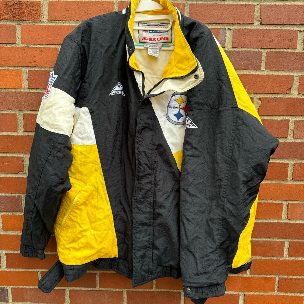 Pittsburgh Steelers NFL Authentic Pro Line Apex One 1980s Full Zip Coat Korea XL